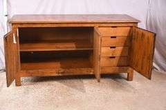 Distressed 3 door server with fitted interior; 55-12169