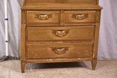 Mid-century style chest on chest with fitted interior; 55-12195
