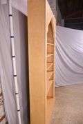 Tall open front bookcase with adjustable shelves; 74-12867