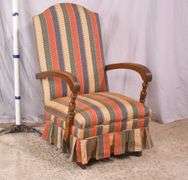 Open armchair with striped fabric; 5038-007