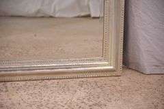 Pottery Barn large beveled mirror with silver frame; 1152-101