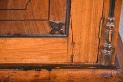 Early inlaid 2 door armoire with black trim; 55-12302