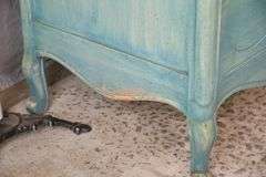 Blue French style serpentine front 9 drawer triple dresser; 55-12193
