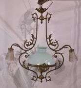 Ornate bronze 3-light chandelier; 55-12292