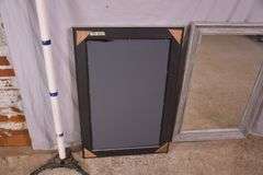 Pair of mirrors with distressed light gray frames; 336-4567