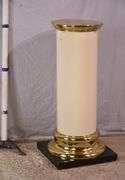 Off-white pedestal with brass caps; 55-12265