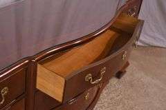 Baker inlaid mahogany 9 drawer triple dresser; 55-12266
