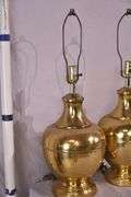 Pair of large brass toned lamps; 55-12256B