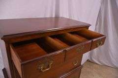 Mahogany 5 drawer chest on chest with reeded column corners; 155-1111