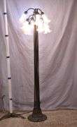 12-light bronze floor lamp with frosted glass shades; 9485-104