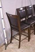 Set of 4 synthetic leather bar chairs; 1153-087