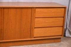Danflex Danish modern style credenza/dresser with tambour door and 6 drawers; 55-12348