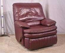 Flexsteel burgundy leather reclining armchair; 4934-001