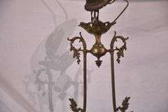 Ornate bronze 3-light chandelier; 55-12292