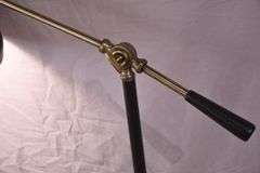 Black metal floor lamp with adjustable arm; 1153-094