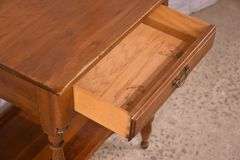 Monitor cherry two-tier single drawer side table with turned legs and columns; 55-12340