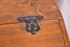 Early lift-top schoolmaster's desk with turned legs; 18308-011