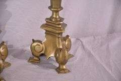 Pair of tall brass lamps; 55-12345