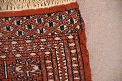 2.8'x3.10' hand knotted vintage Bokhara rug; 55-12204