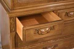Mid-century style chest on chest with fitted interior; 55-12195