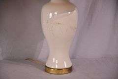 Pair of ceramic lamps with shades; 55-12276