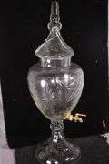 Large crystal beverage dispenser with lid; 18305-030