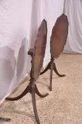 Pair of Ferguson mahogany tilt-top side tables; 55-12237+
