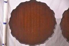 Pair of Ferguson mahogany tilt-top side tables; 55-12237+