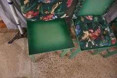 Set of 4 green decorated chairs; 55-12211