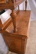 Carved oak French style 3 part buffet with beveled mirror backsplash; 55-12290