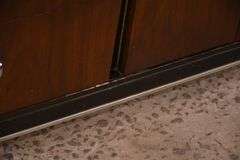 American of Martinsville walnut mid-century style triple dresser with fitted interior; 55-12346B