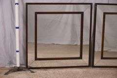 Pair of square mirrors with mahogany frames; 55-12315E
