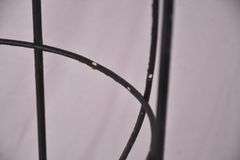 Vintage black iron topiary trellis; 869-611