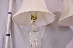 Pair of crystal lamps with shades; 1116-735