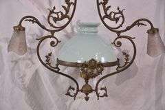 Ornate bronze 3-light chandelier; 55-12292