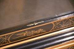 Drexel Heritage "Et Cetera" black and gold Oriental decorated curio; 4779-006