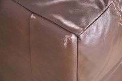 Brown leather type sofa; 1152-110