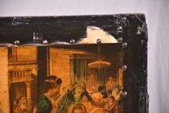 Vintage decoupage 2-panel folding dressing screen; 18308-009
