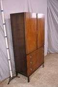American of Martinsville walnut mid-century style armoire with fitted interior; 55-12346A