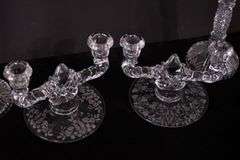 2 pairs of crystal candlestands; 74-12881D