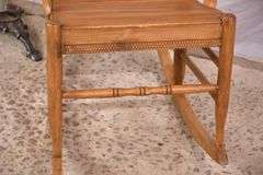 Spindle back rocker with slatted seat; 5038-008