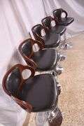 Set of 5 adjustable height chrome base bar stools; 4934-004