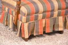 Open armchair with striped fabric; 5038-007