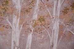 Large embellished print of trees on canvas; 396-1387