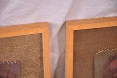 Pair of framed mixed media artworks "Man of Earth, Eyes of Stone"; 55-12218D