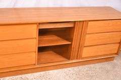 Danflex Danish modern style credenza/dresser with tambour door and 6 drawers; 55-12348