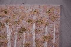 Large embellished print of trees on canvas; 396-1387