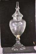 Large crystal beverage dispenser with lid; 18305-030