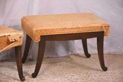 Mahogany vanity chair and bench; 55-12315F