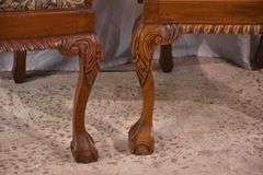 Pair of carved mahogany Chippendale style open armchairs; 1116-739